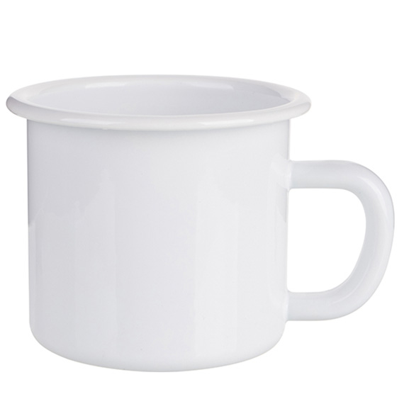 Emaljekopp hvit - stor