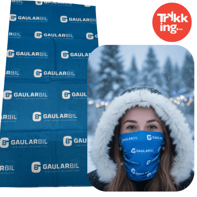 Buff multifunksjon 140 g – trykk inkludert (min. 50 stk)