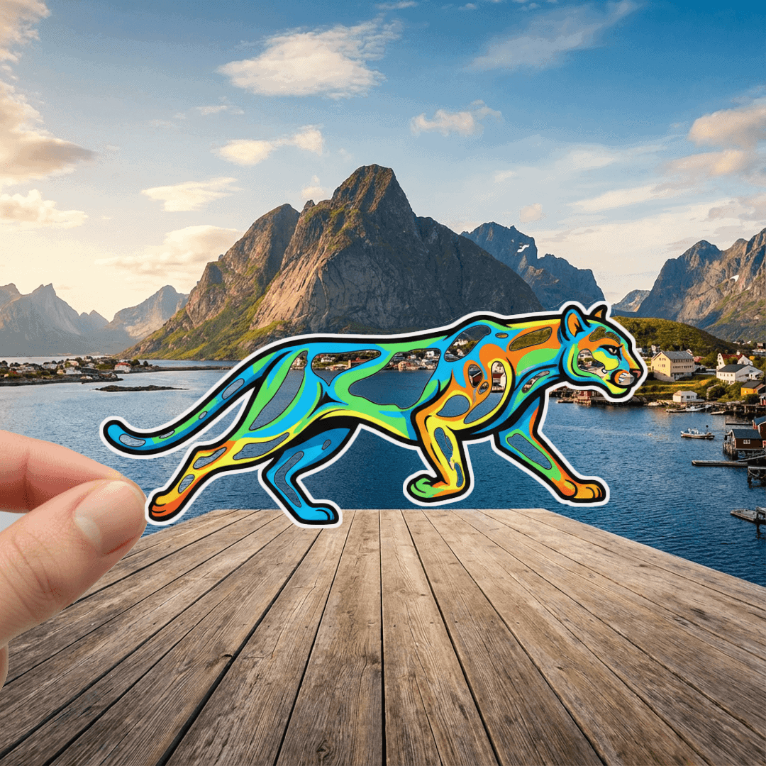 Klistermerke av løpende tiger, perfekt for personlige eller bedriftssignaturer.