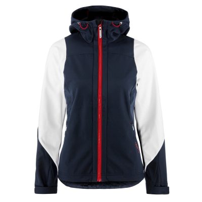 Highland softshelljakke dame fra Craft – Hvit/Marine, forfra